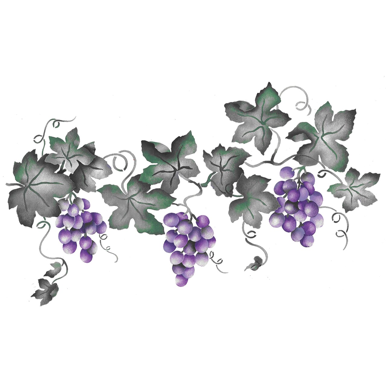 Small Grape Vine Wall Stencil | 2933B by Designer Stencils | Floral Stencils | Reusable Art Craft Stencils for Painting on Walls, Canvas, Wood | Reusable Plastic Paint Stencil for Home Makeover | Easy to Use & Clean Art Stencil